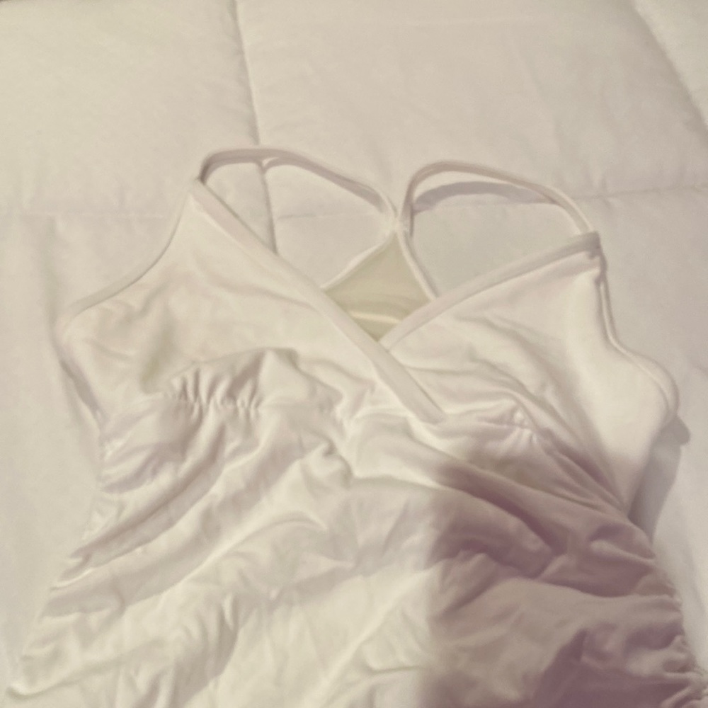 White lululemon workout/ yoga top